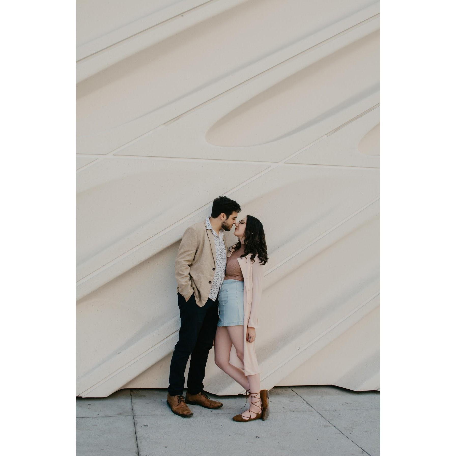 engagement photoshoot, walt disney concert hall