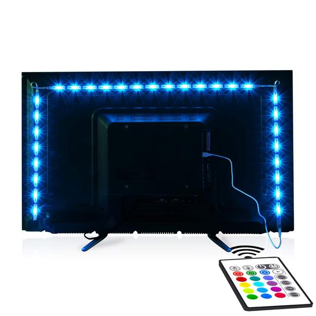 Tv Led Backlight,Maylit Pre-Cut 6.56ft Led Strip Lights for 40-60in Tv,4Pcs USB Powered Tv Lights kit with Remote,RGB Bias Lighting for Room Decor