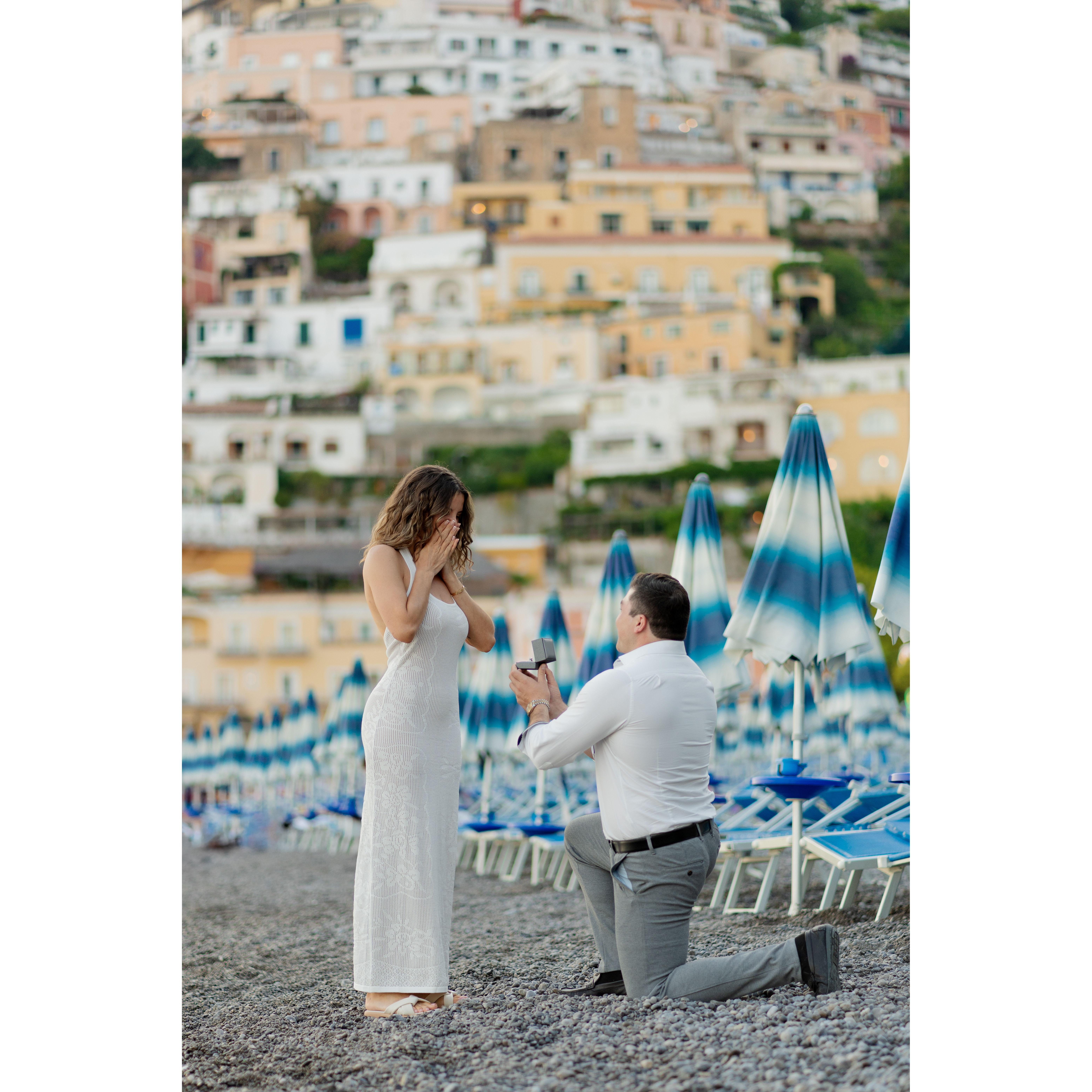 8/12/24 The moment he asked me to be his forever. Rada Beach, Positano
