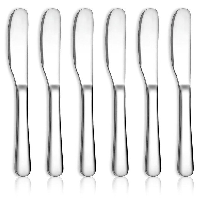 HOMQUEN Stainless Steel Butter Knife, Butter Spreader, Butter Knives, Butter Spreader Knife for Kitchen Restaurant Party, Kitchen Gadgets, Set of 6