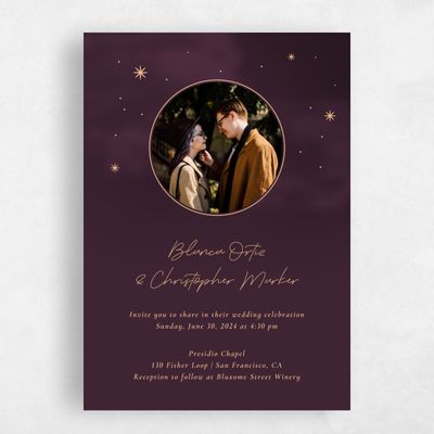 Purple Wedding Invitation - Splendor Frame