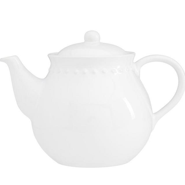 Emma Beaded Teapot - White