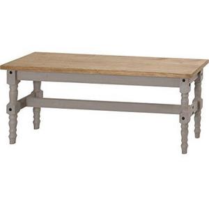 Manhattan Comfort Jay Collection Traditional Wooden Dining Table Bench With Trim Finish, Gray/Wood