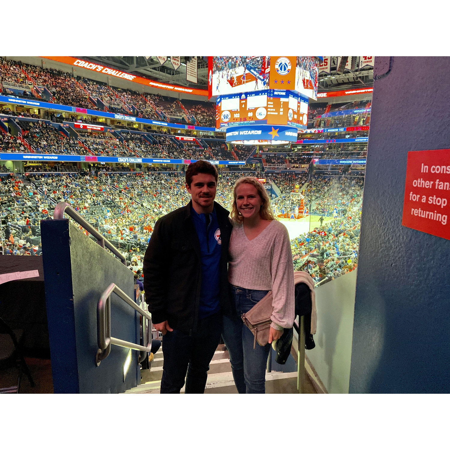 Our first real photo together! Wizards vs. Sixers