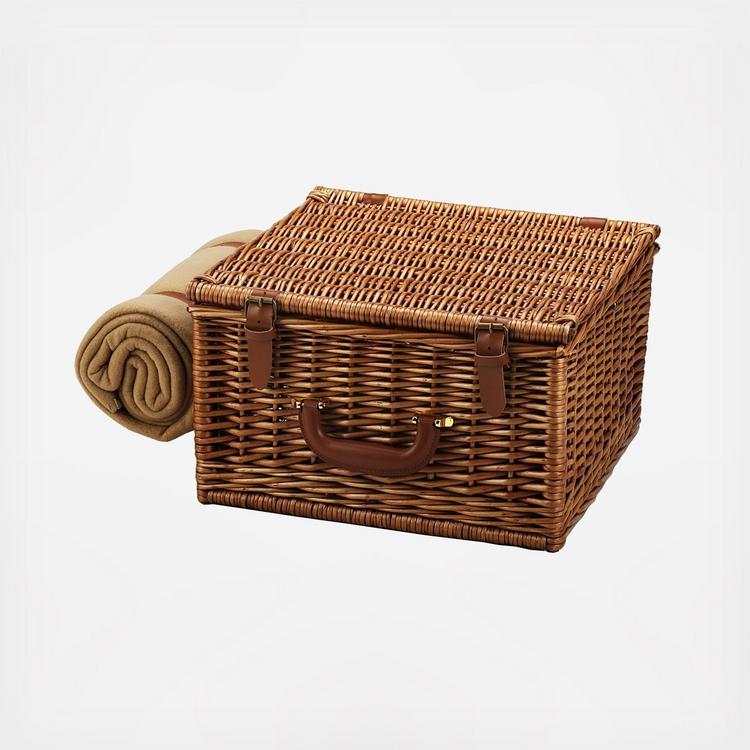 Picnic at Ascot, 2-Person English Style Willow Picnic Hamper with