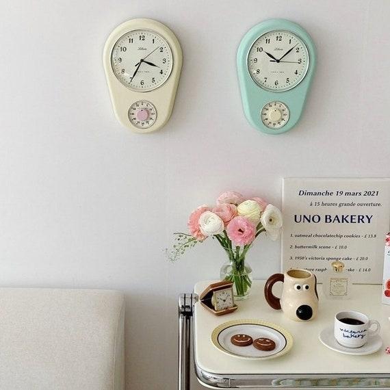 Mid Century Retro Wall Clock with Timer