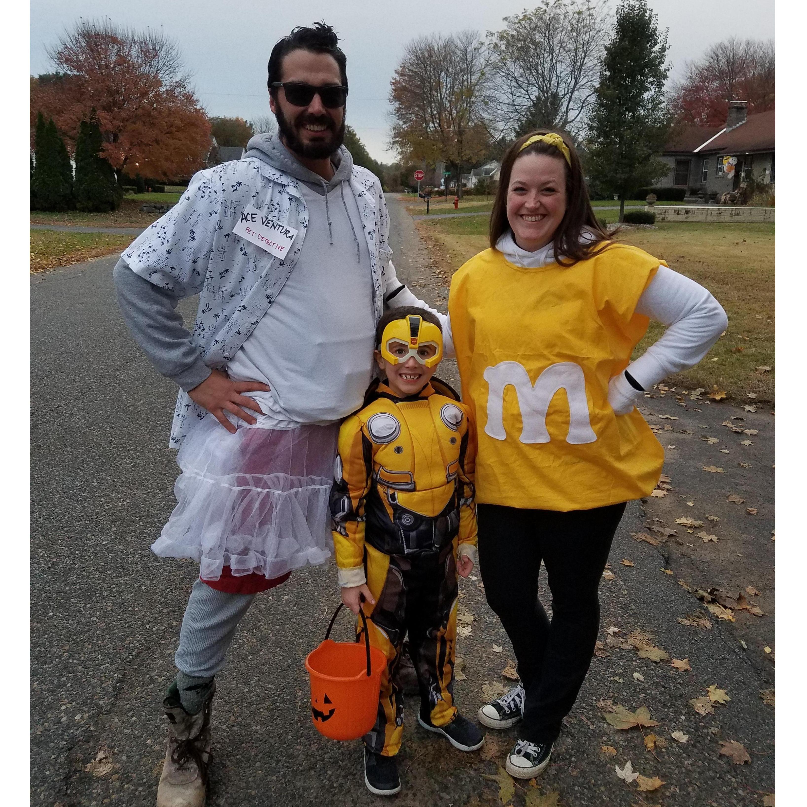 Halloween 2018. Ace Ventura, Bumblebee, M&M