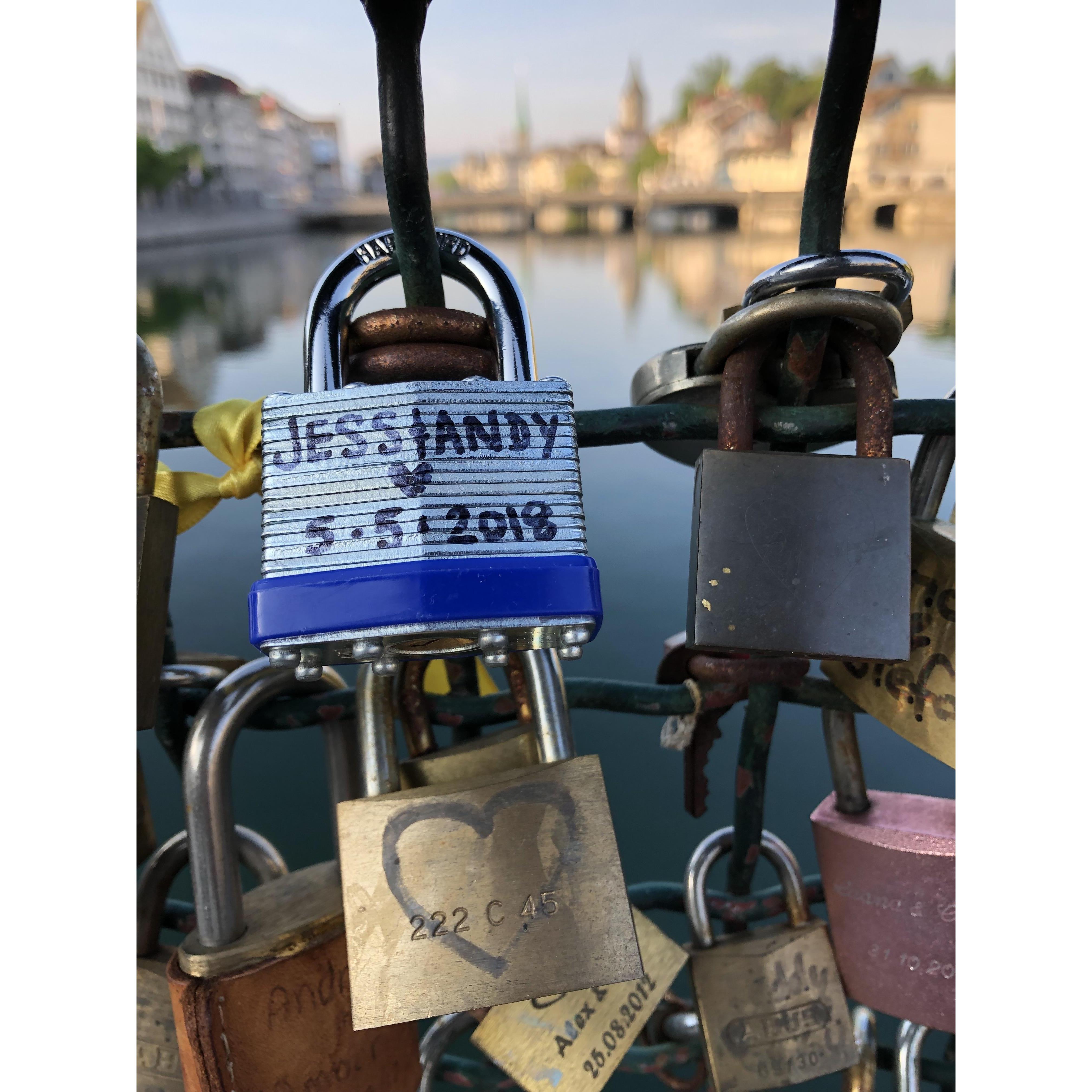 Left our lock on the Mühlesteg Bridge in Zurich, 2018