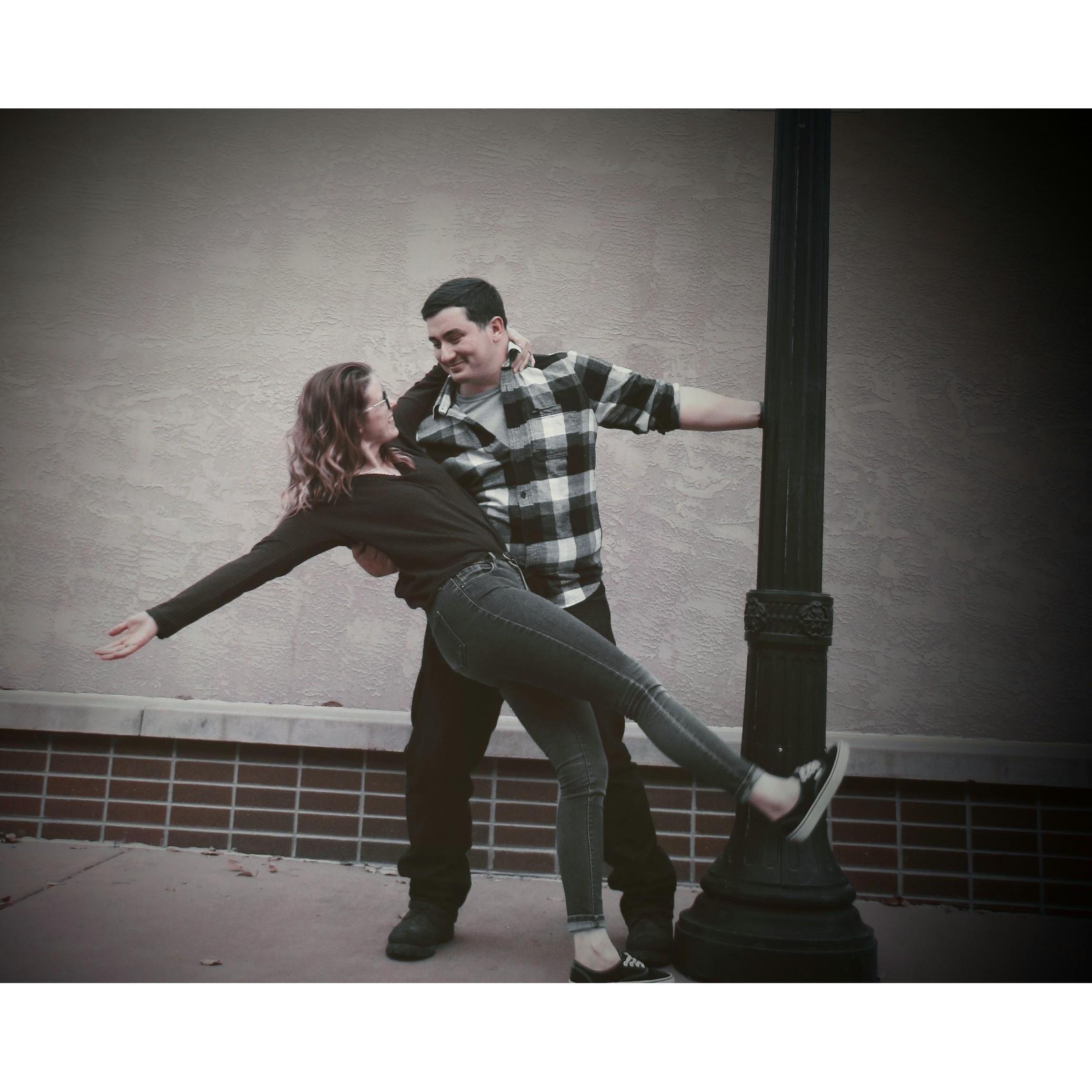 Honestly I feel like this picture belongs in some homecoming high school movie, and that's kind of why I love it. We had a lot of fun finding the right position to take this photo in