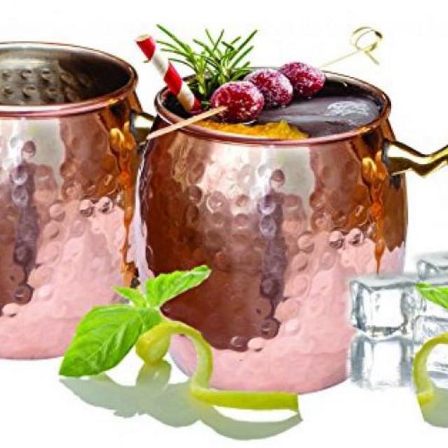 Dozenegg Stainless Steel Copper Moscow Mug 16 Oz Capacity Set of 2