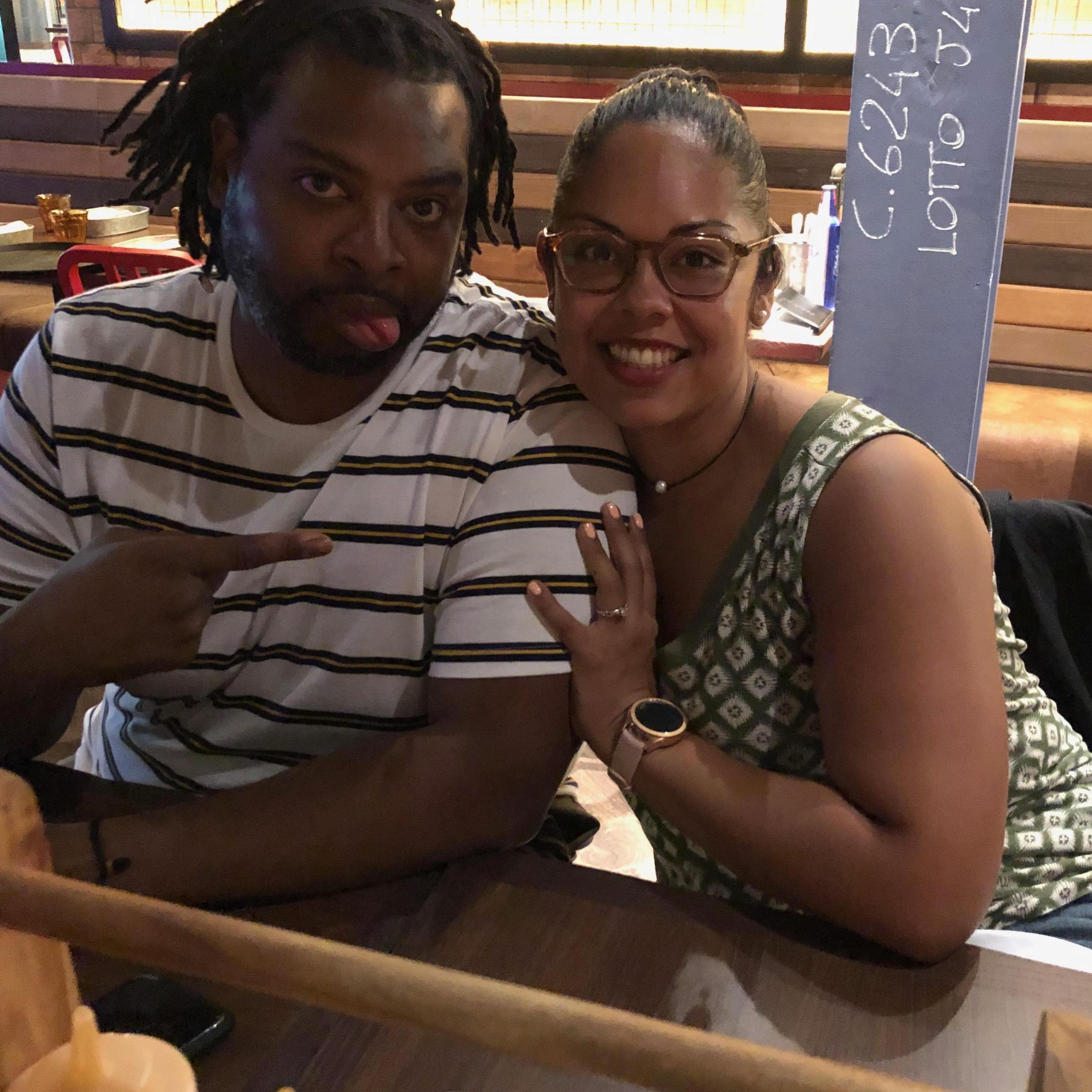 Our first dinner at Guy's Pig & Anchor Smokehouse as an engaged couple.