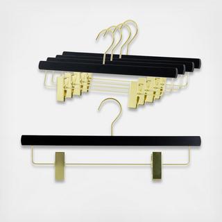 Clothing Hanger with Adjustable Clips, Set of 5
