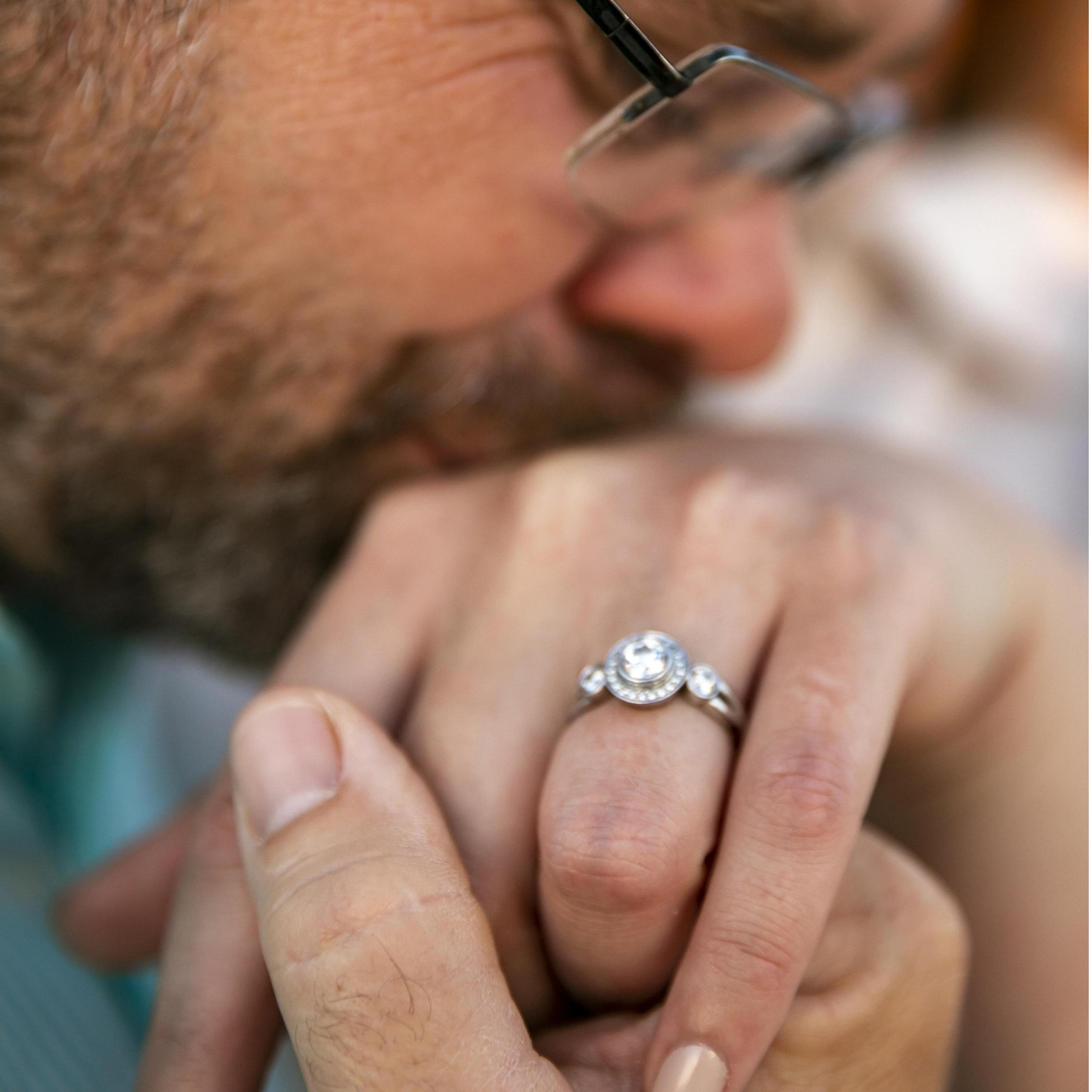 Jeffrey designed this beautiful ring with Lyndsay's specific tastes in mind.
