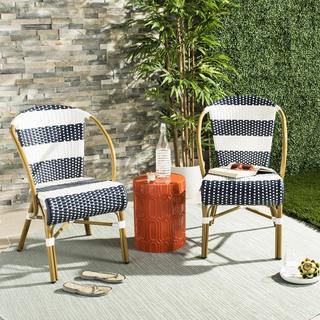 Sarita Striped Stacking Outdoor Side Chair, Set of 2
