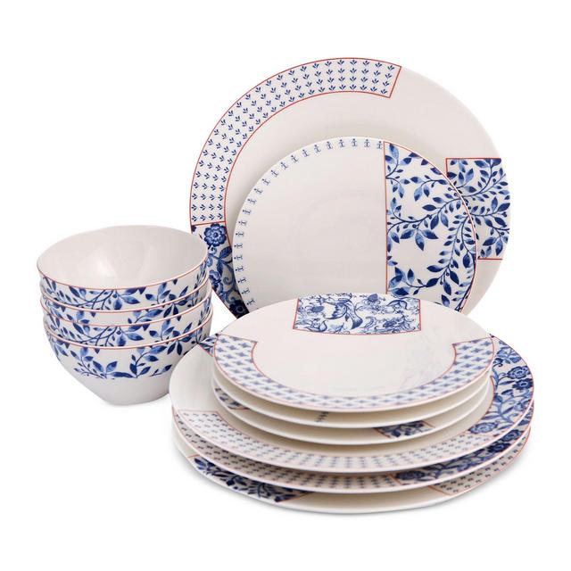 Porland 12 Piece Folksy Dinner Set