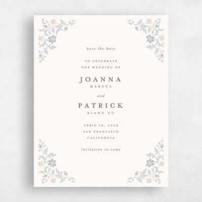 Beige Wedding Save the Date - Petal Portrait