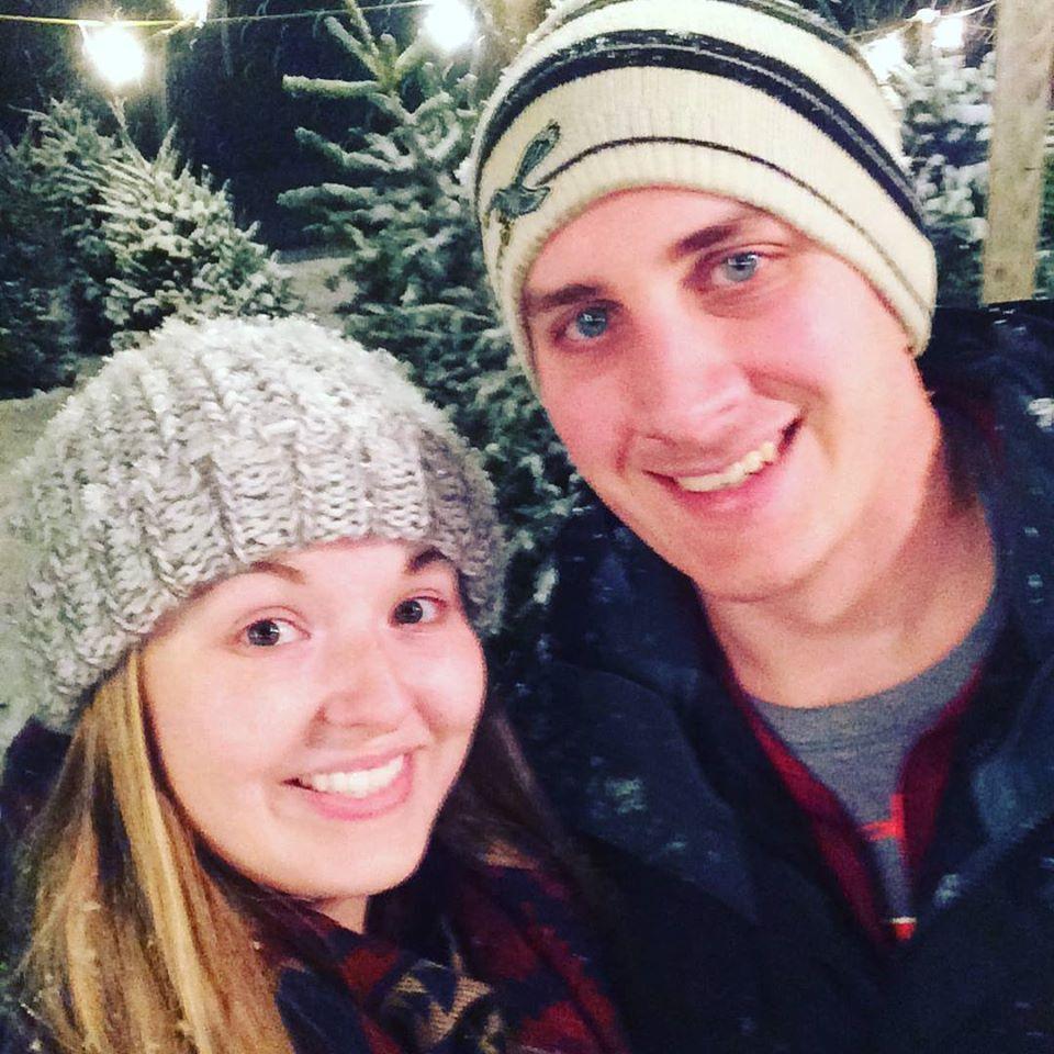 Looking for our first real Christmas tree together (Dec 2017)