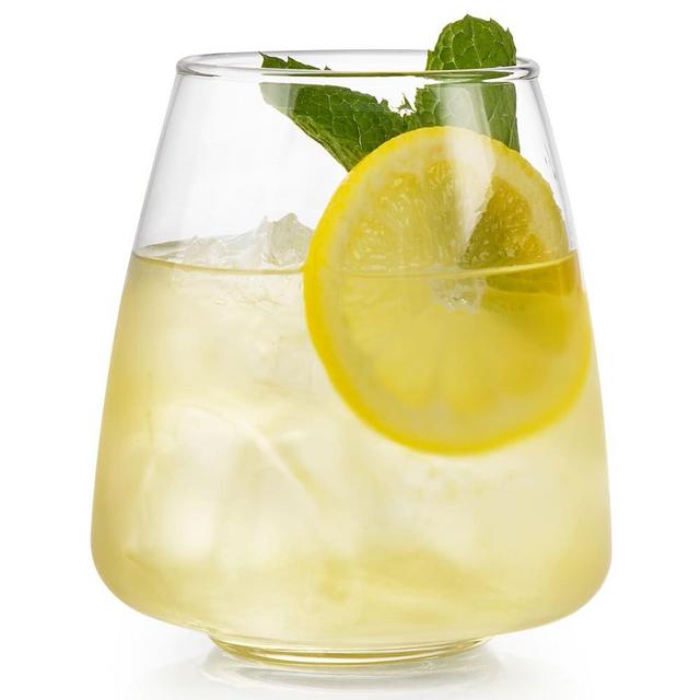 Libbey Stemless Stackable Tapered All Purpose Wine Glasses, Set of 6 Dishwasher Safe, Clear 16 oz Glasses for Red Wine, White Wine, Cocktails and More, Ideal for Everyday Use, Parties, and Home Bar
