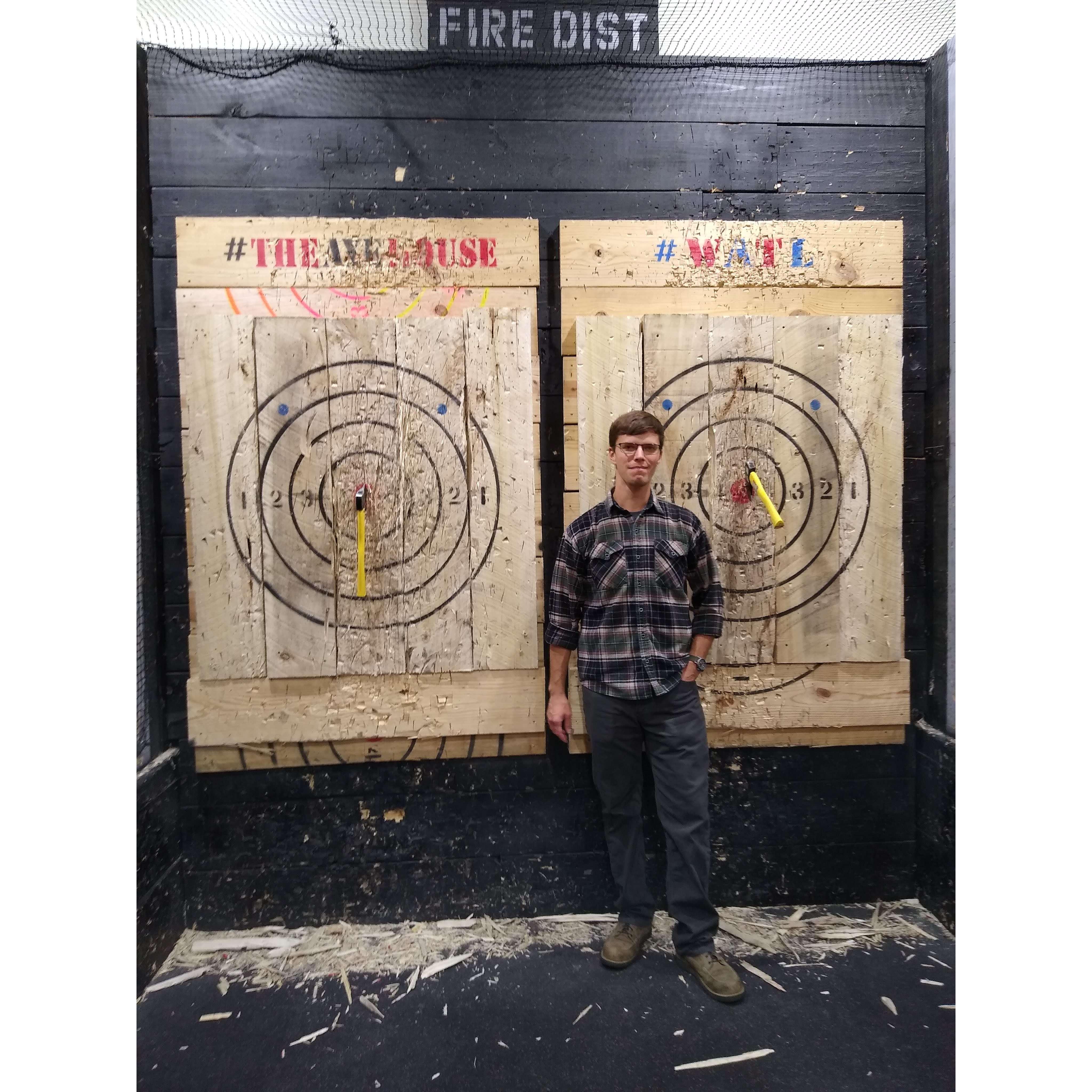 Our very first date. Double Bulls-eye!