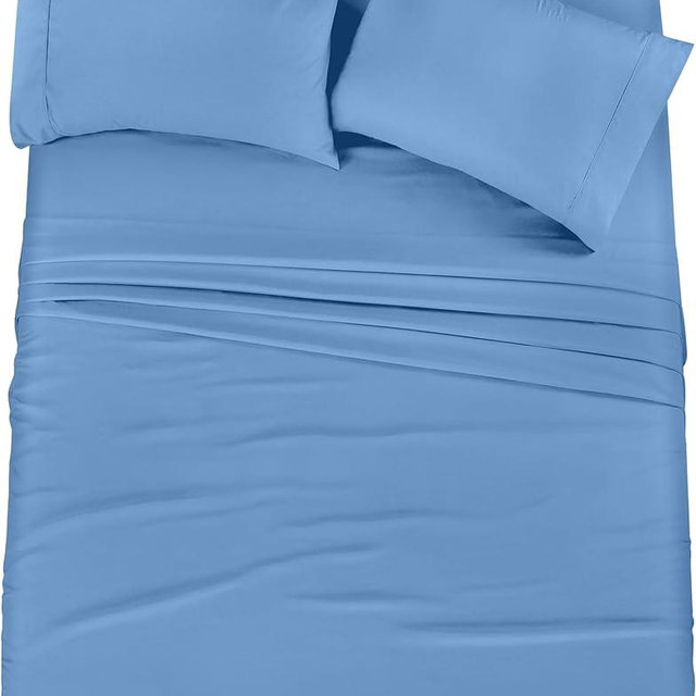 Utopia Bedding Queen Bed Sheets Set - 4 Piece Bedding - Brushed Microfiber - Shrinkage and Fade Resistant - Easy Care (Queen, Dutch Blue)
