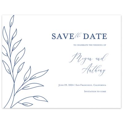 Dusty Cobalt, Blue Wedding Digital Save the Date - Delana Landscape