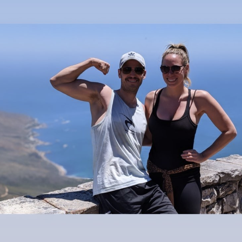 This was after we climbed to the top of Table Mountain in South Africa.