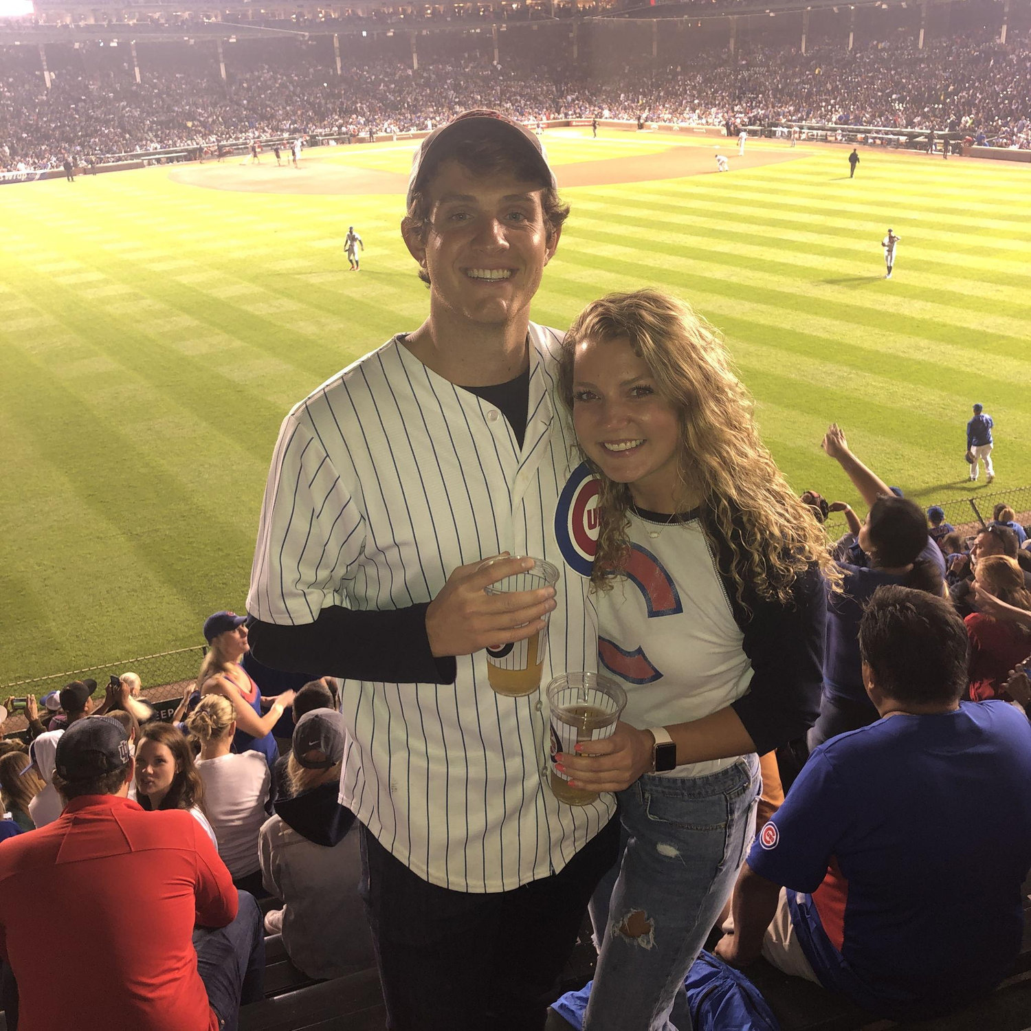 At a Cubs games together in September 2019