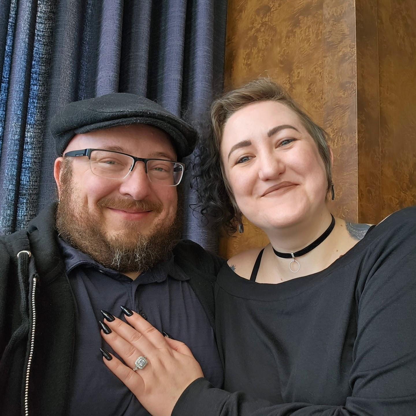 Neither could stop giggling and smiling at brunch the day after they got engaged