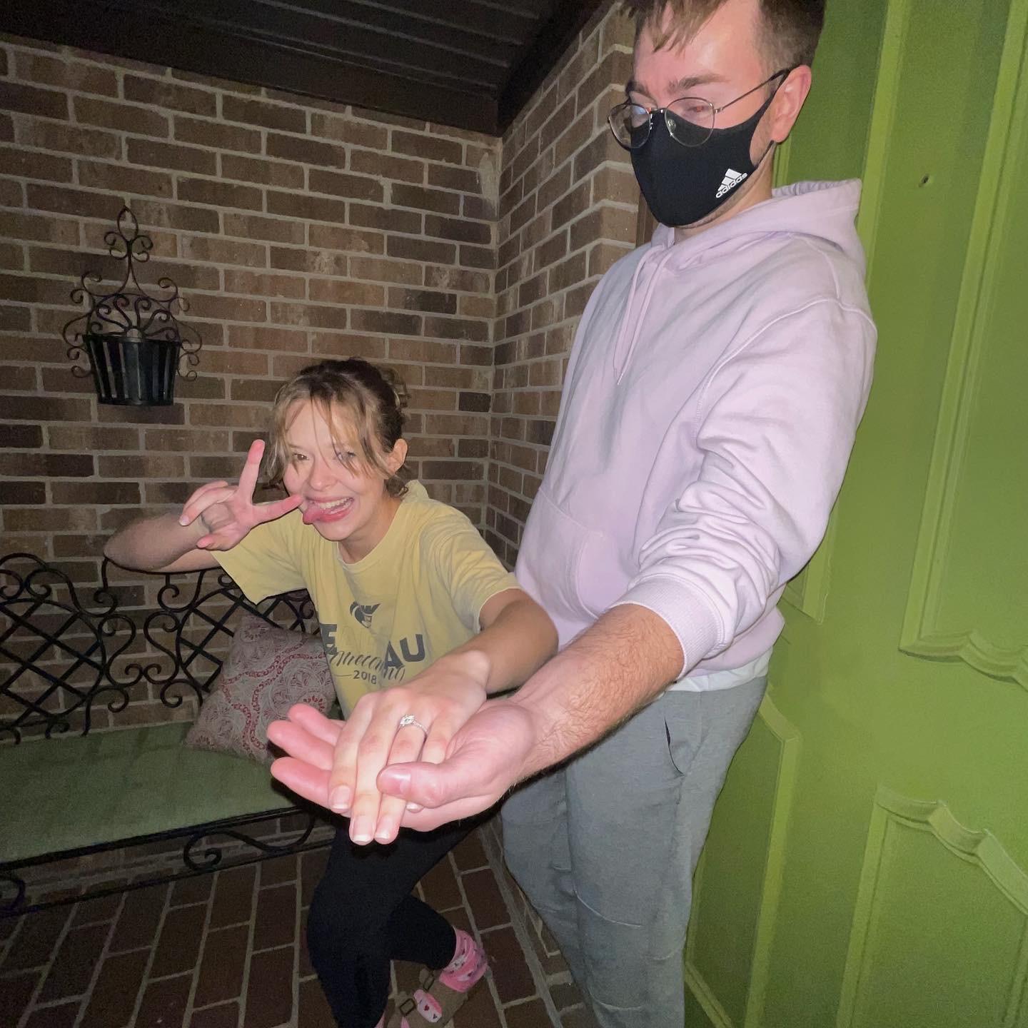 Here's the story: We were too excited to take a selfie when the question was popped, we changed out of our nice clothes when we got home and THEN realized we didn't have a picture.