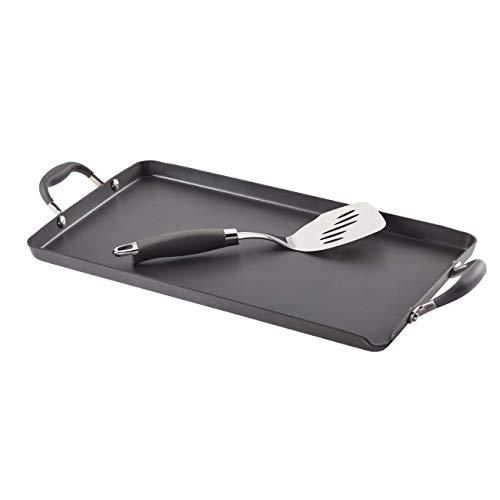 Anolon 82854 Advanced Hard Anodized Nonstick Griddle Pan/Flat Grill, 18 Inch x 10 Inch, Gray
