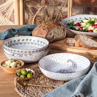 Sara Miller Artisanne Noir Assorted Pasta Bowl, Set of 4