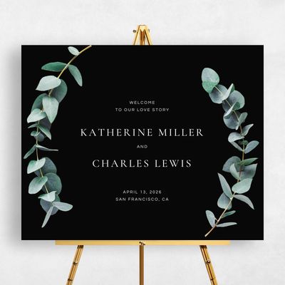 Black Wedding Sign - Galata Landscape