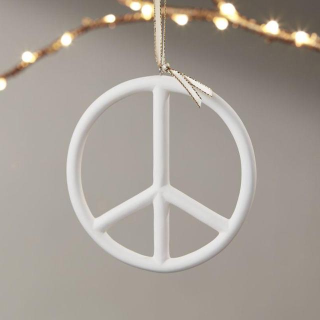 Bone China Peace Sign Ornament