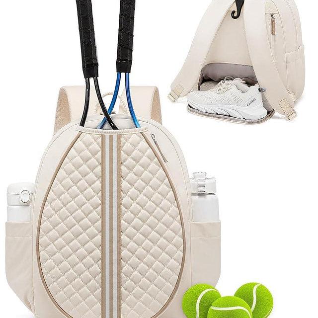 Sucipi Tennis Bag, Quilted Tennis Sling Crossbody Backpack, Water Resistant Tennis Racket Bags for Women Men, Suitable for Pickleball Tennis Badminton
