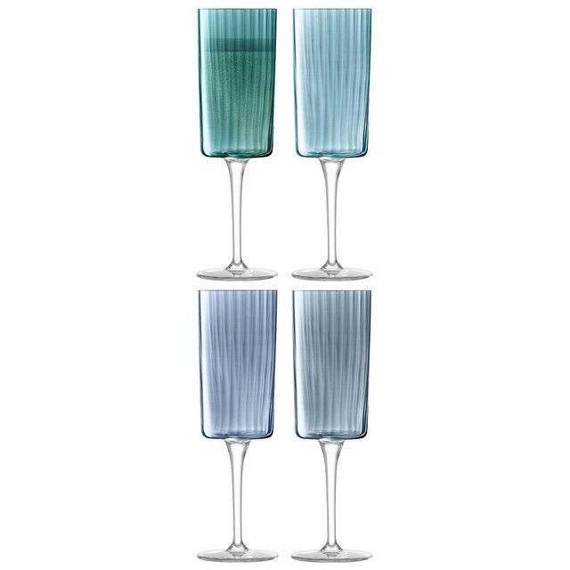 Gems Champagne Flute, Sapphire, Set of 4