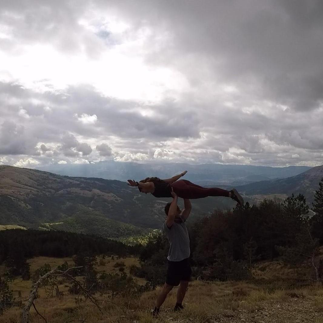 Trying new tricks while hiking in the Apennine Mountains, Gran Sasso, Italy (September 2017)