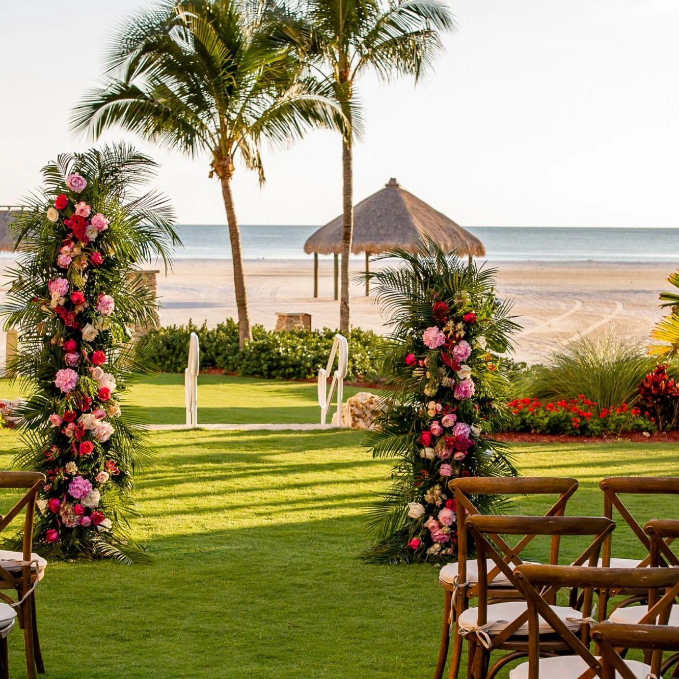 Ceremony and cocktail hour will be outdoors on the lawn.