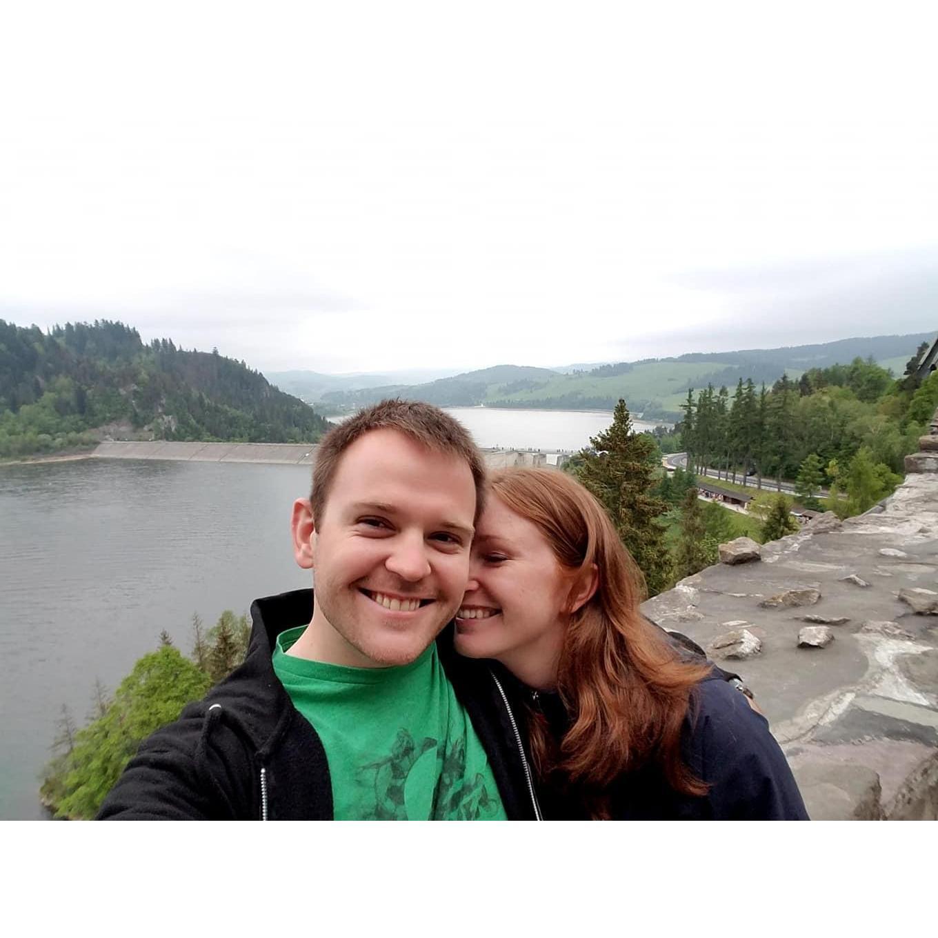 Don't mind us. Just two love birds on the top of a castle in Poland.