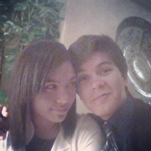 Celebrating Zoe's birthday in 2014 as a new couple.