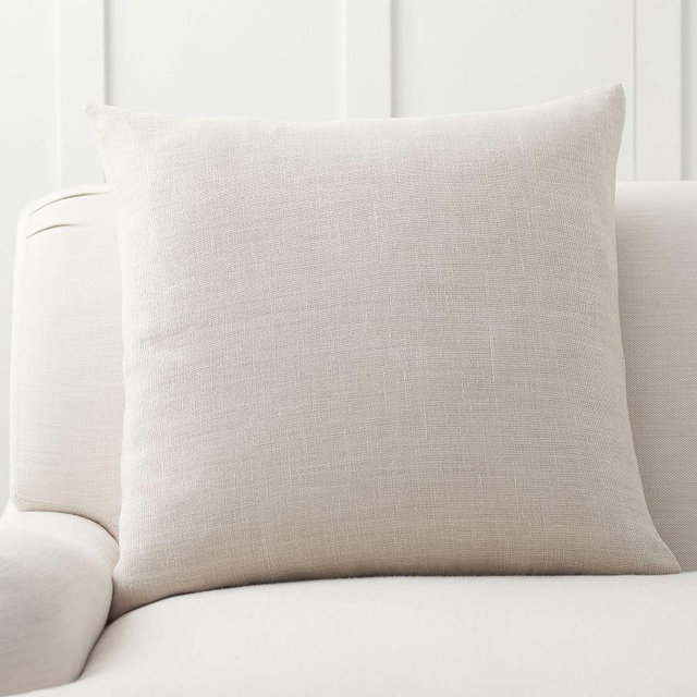 Belgian Flax Linen Pillow Cover, 24 x 24", Bone