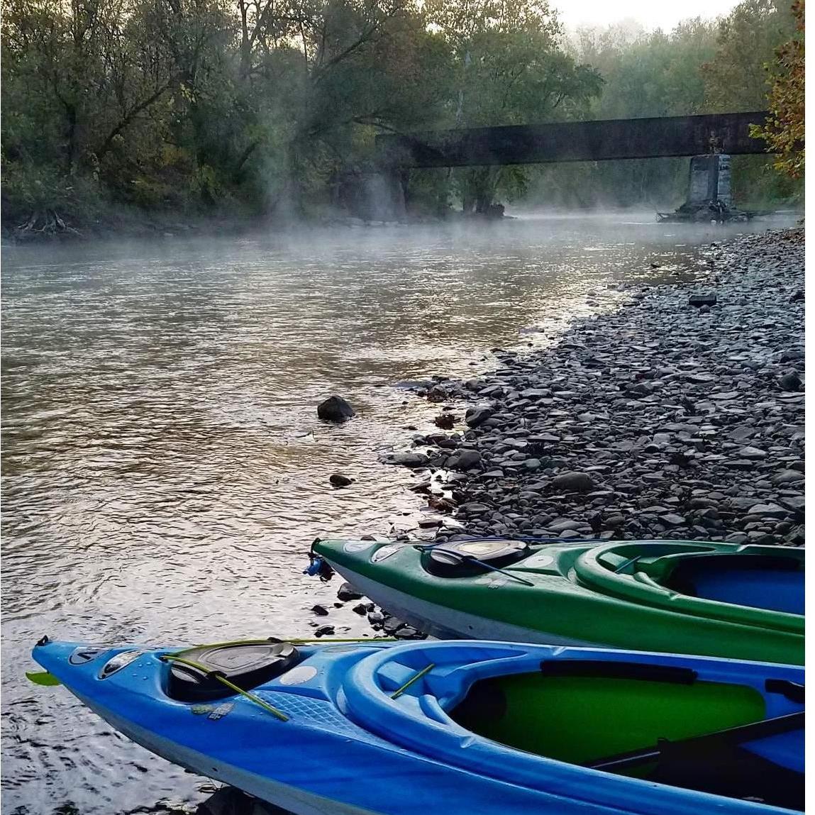 Josh even convinced Casey to get up and on the river at 6AM to go kayaking...