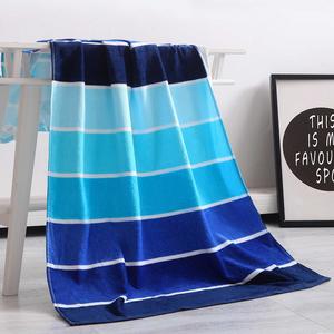 Exclusivo Mezcla 100% Cotton Beach Towel, Pool Towel Gradient Blue Striped (30" x 60")-Soft, Quick Dry, Lightweight, Absorbent, and Plush