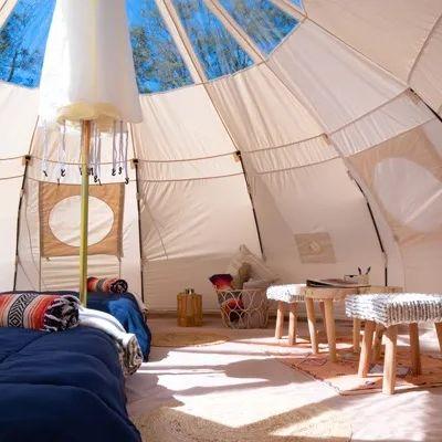 A look inside the yurts.