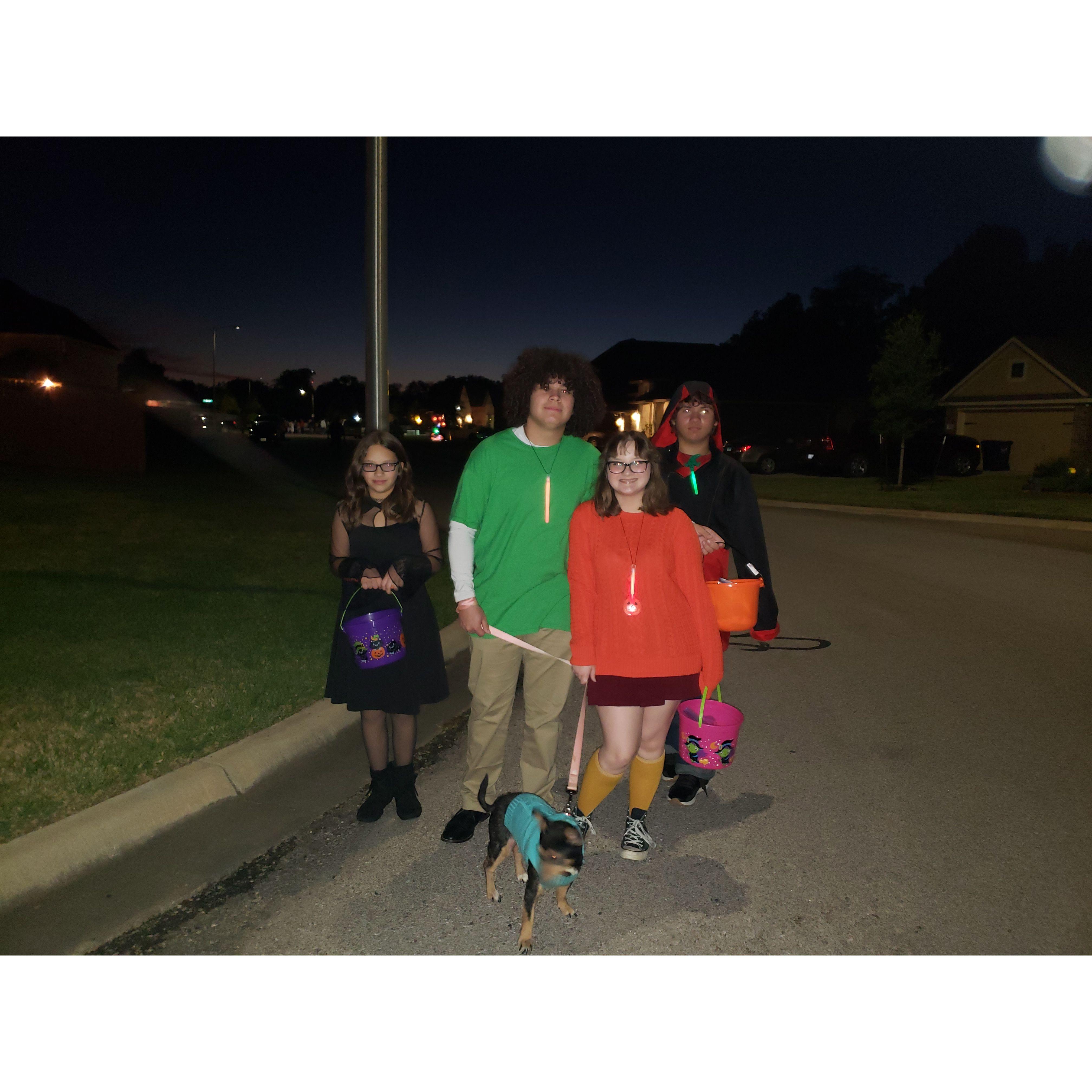 2nd Halloween- Carson and Connie were Shaggy and Velma from Scooby Doo