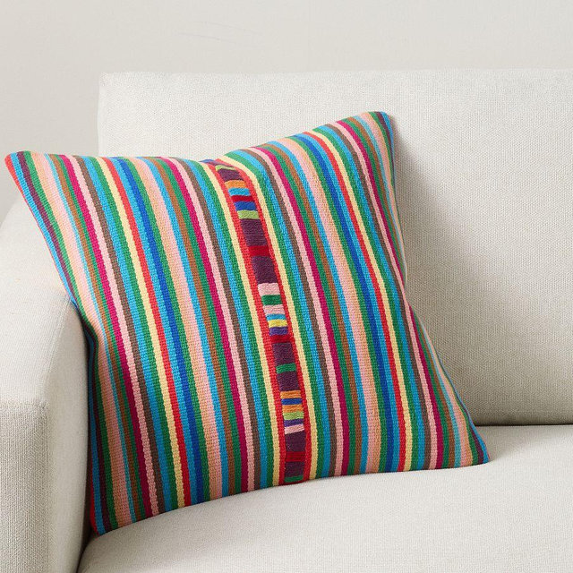 Oswego Multi-Striped Woven Pillow, 20" x 20", Multi