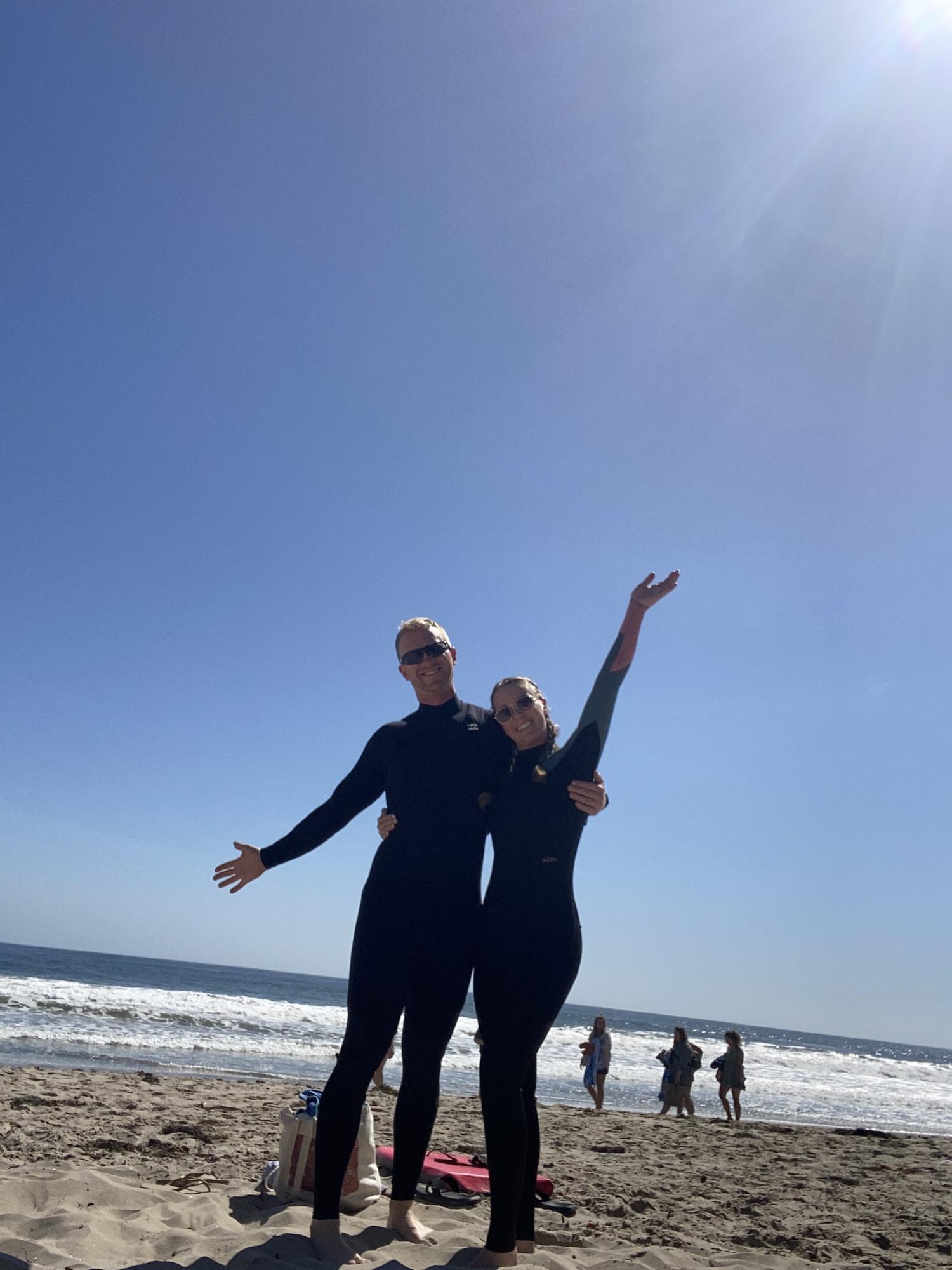 Before our surfing session!