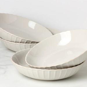 French Perle Scallop Dinner Bowls - Set of 4