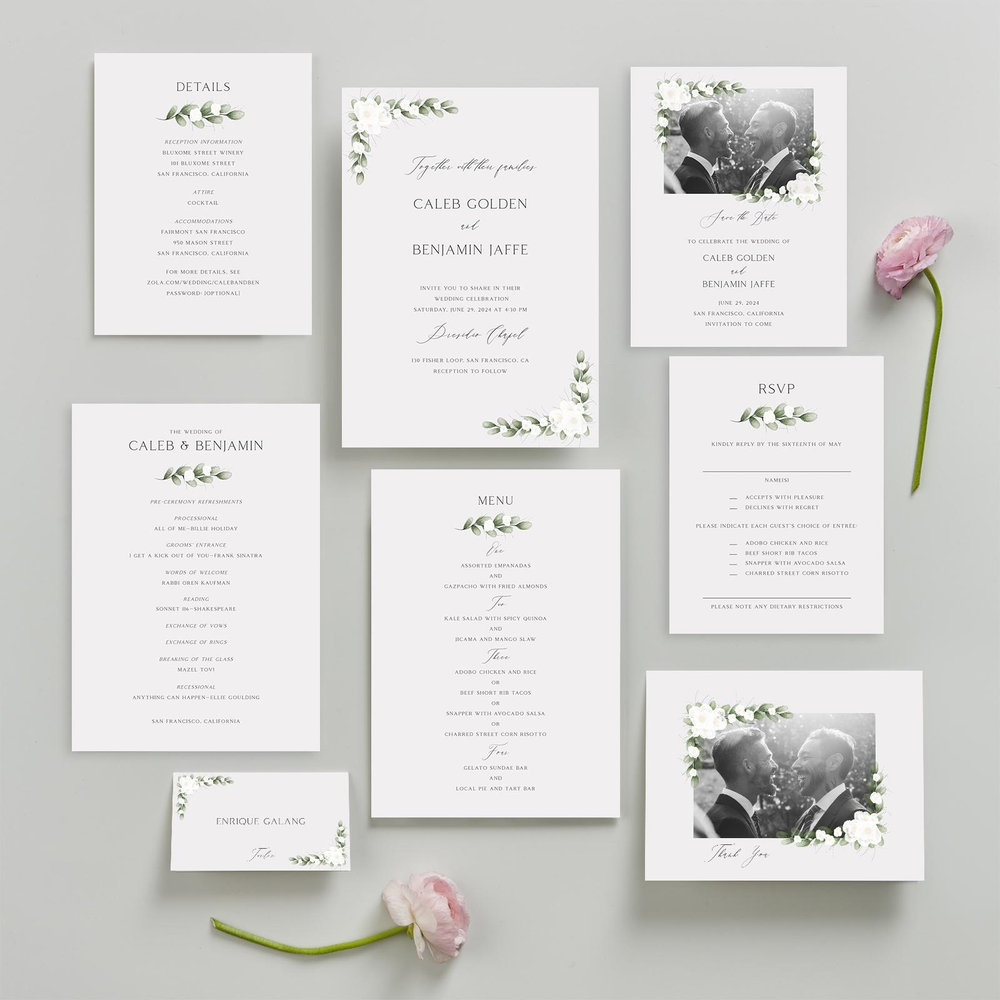 Aldeney Classic | Smoke | Zola Wedding Invitations