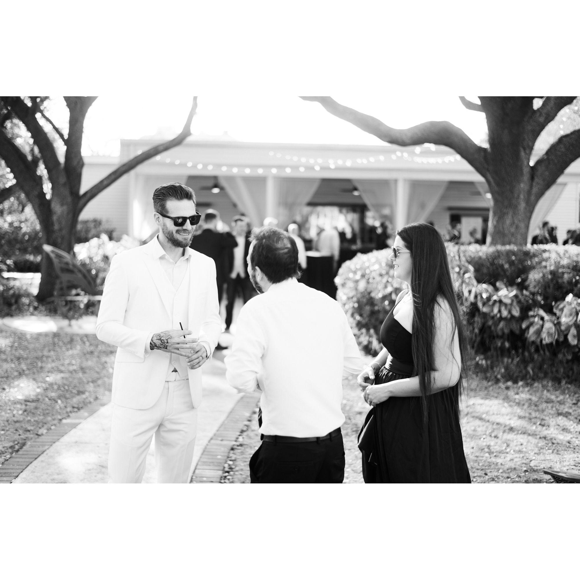 The future groom meeting and greeting