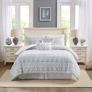 Harbor House Brice Multi 6 Piece Cotton Clipped Jacquard Comforter Set - California King